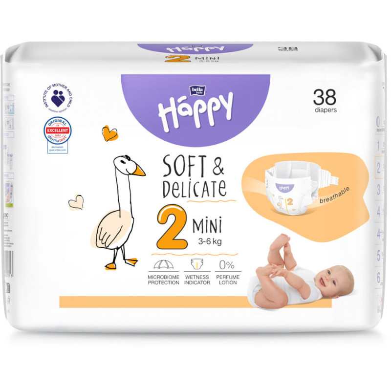Підгузники Baby Happy (2) Mini від 3 до 6 кг, 38 шт